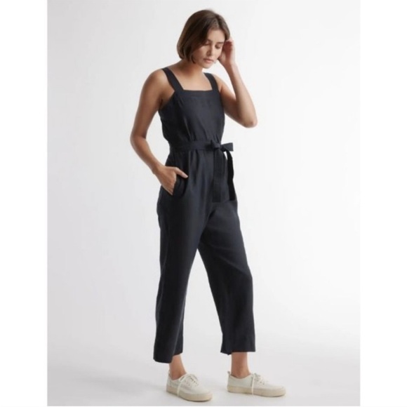 Everlane | The Linen Square-Neck Jumpsuit | Black | - Picture 1 of 6